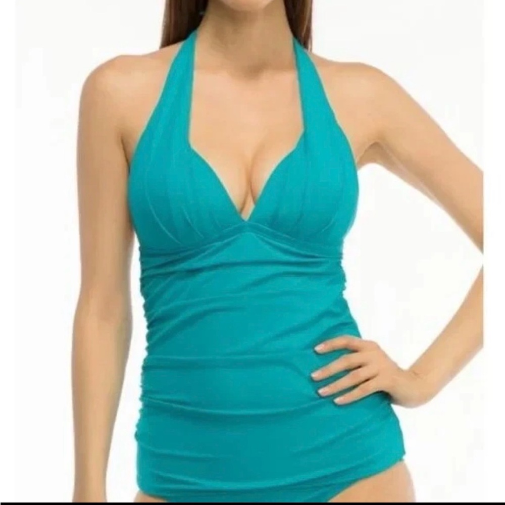 Coco Reef MARINA Solid Halter Tankini Swim Top, US 36C